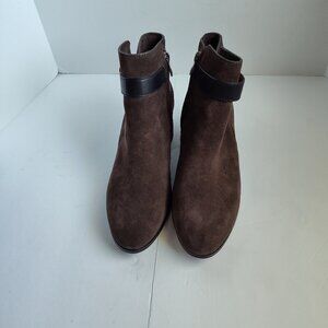 Ladies SZ 7M Coach Brown/Black Suede Bootie